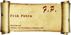 Frik Petra névjegykártya